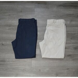Walter Hagen‎ Performance 11 Golf Pants 40x30 Lot of 2 Khaki & Navy Blue